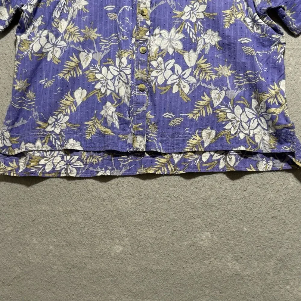 Free People Love Letters Button-Up Women’s Size Medium Purple Floral Print